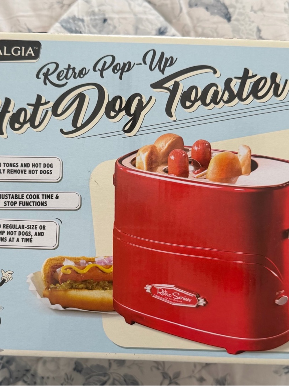 Nostalgia Red Retro Pop-Up Hot Dog Toaster